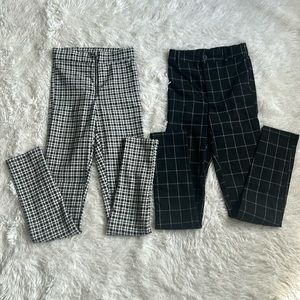 Garage bundle…herringbone black and white and plaid black and white XS pants.